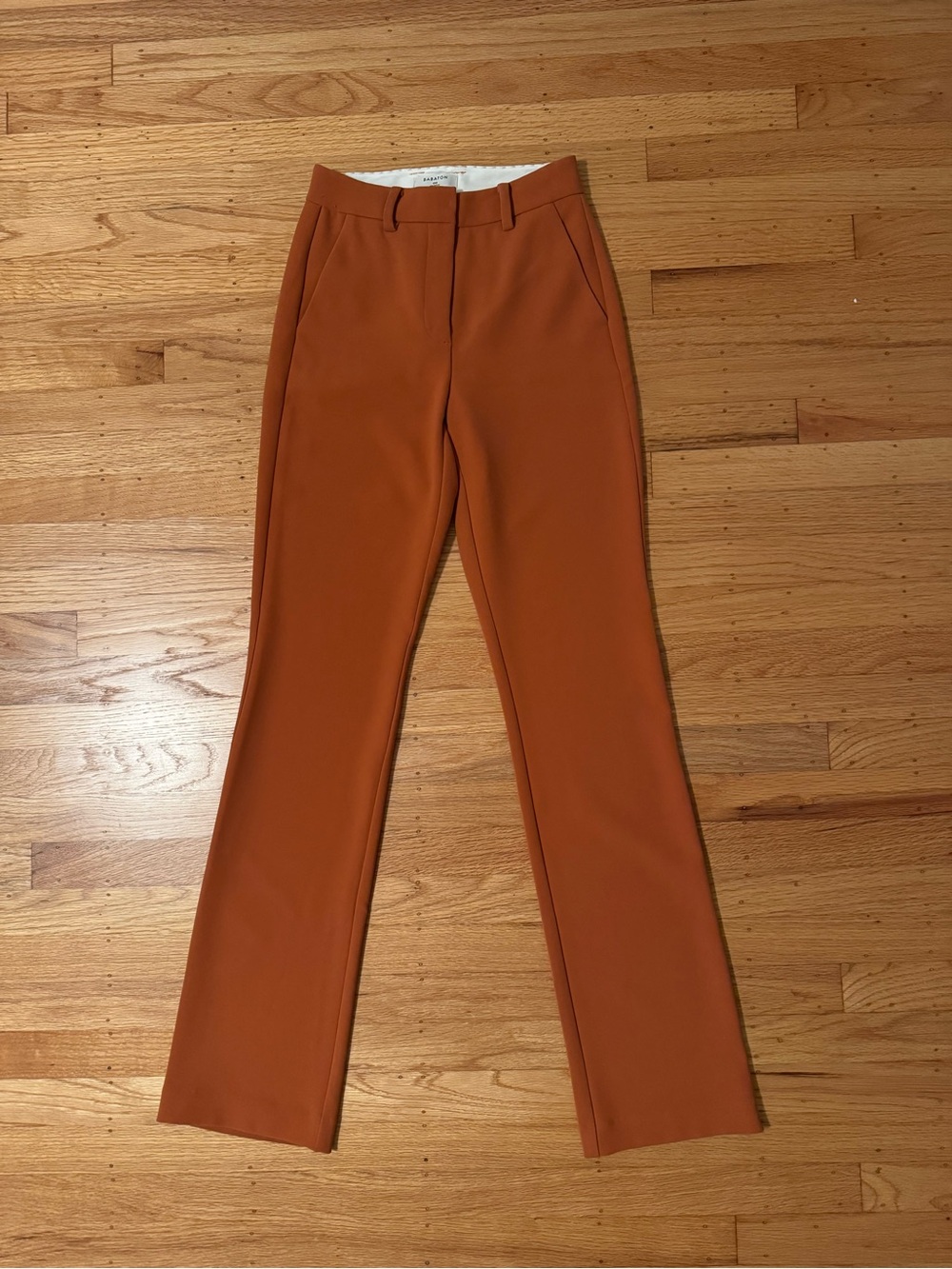 Aritzia Women's Rust Orange Straight-Leg Trousers